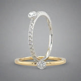 18K TT 0.32cttw Diamond Ring Set of 2 - Walter Bauman Jewelers