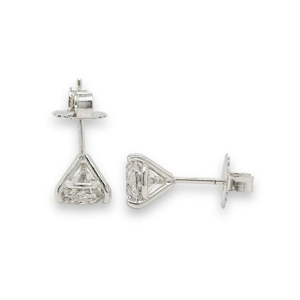 18K W Gold 2.07ctw J/I1 Round Diamond Stud Earrings - Walter Bauman Jewelers