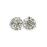 18K W Gold 3.00ctw J/I2 Round Diamond Stud Earrings - Walter Bauman Jewelers