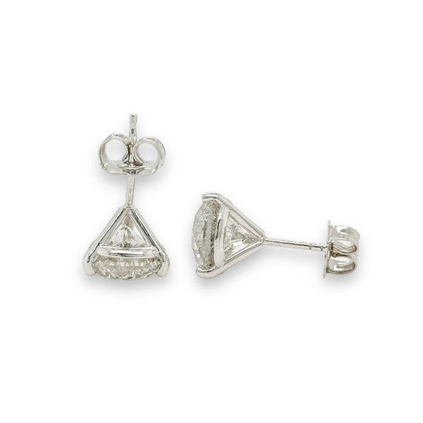 18K W Gold 4.33ctw I/I2 Round Diamond Stud Earrings - Walter Bauman Jewelers