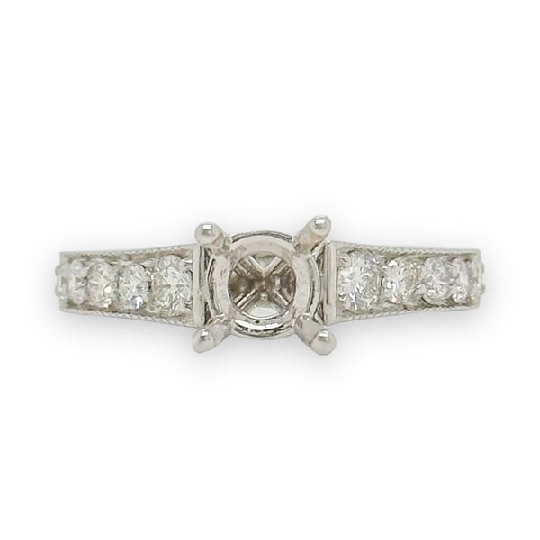 18K W Gold .52ctw Diamond Mounting - Walter Bauman Jewelers