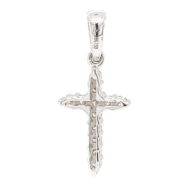 18K WG 0.15cttw Diamond Small Cross - Walter Bauman Jewelers