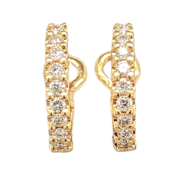 18K Y Gold .15cttw Diamond Huggie Earrings - Walter Bauman Jewelers