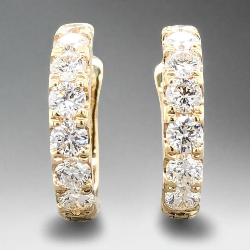 18K Y Gold .54cttw Diamond Huggie Earrings - Walter Bauman Jewelers