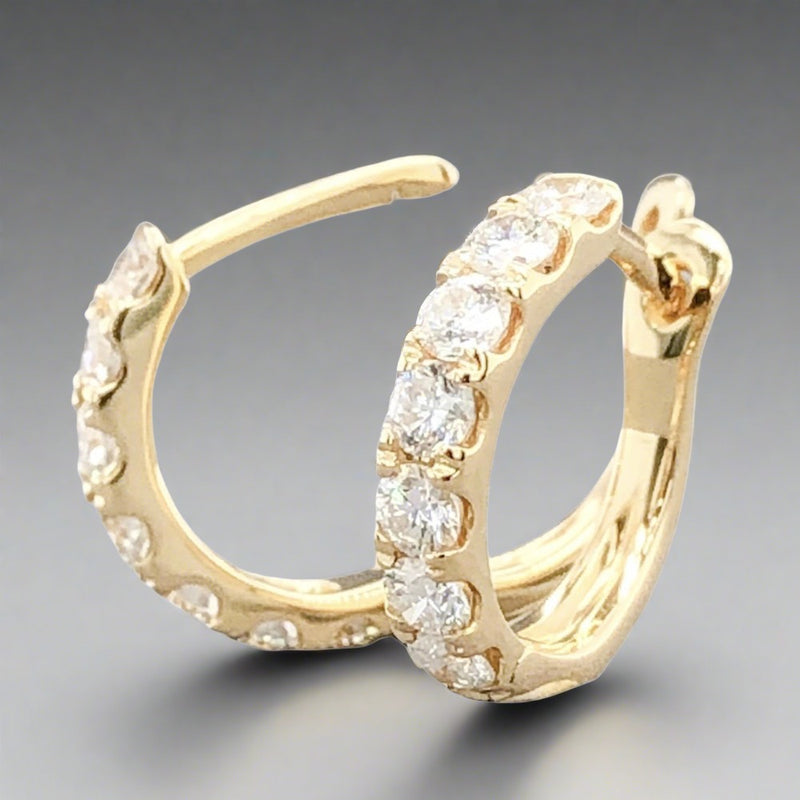 18K Y Gold .54cttw Diamond Huggie Earrings - Walter Bauman Jewelers