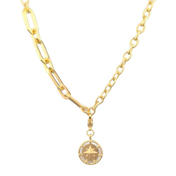 18k Yellow Plated Oval Chain with Pendant - Walter Bauman Jewelers
