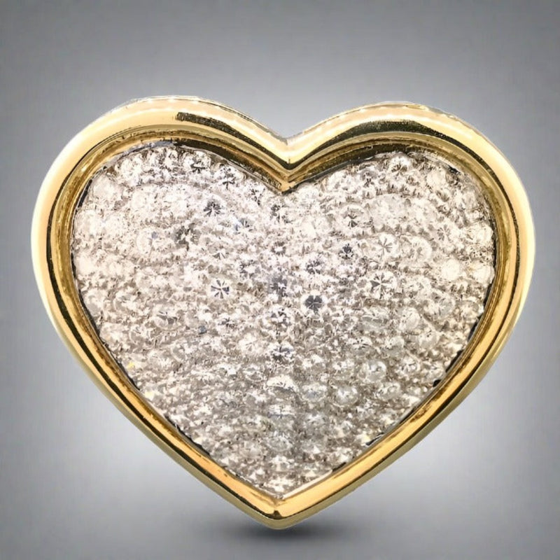 18KY 7cttw Diamond Heart Pin/Slide - Walter Bauman Jewelers