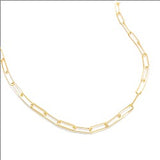 24" YGP Over Brass Paperclip Necklace - Walter Bauman Jewelers