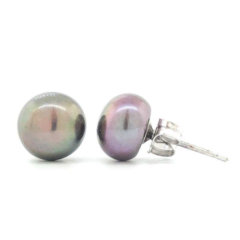 3 Pairs Sterling Silver Black/Blue/White Freshwater Pearl Studs - Walter Bauman Jewelers