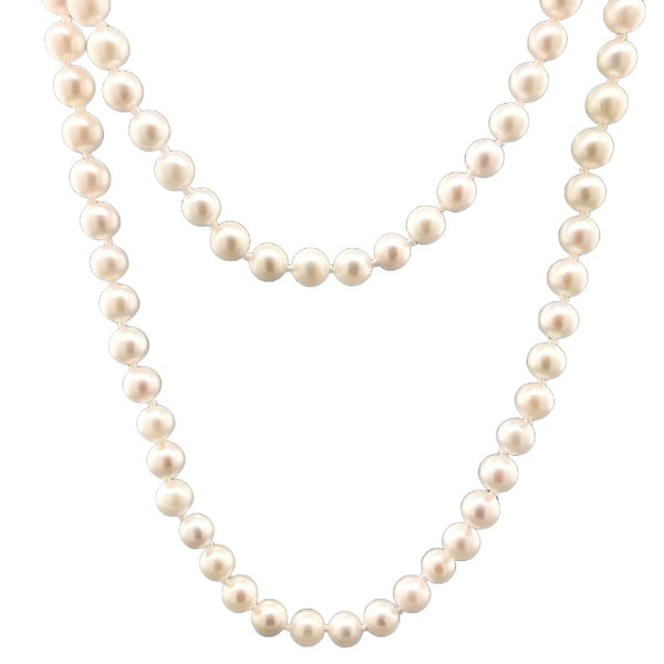 30" 5 1/2 X6mm AAA Pearl Necklace with 14k YG Clasp - Walter Bauman Jewelers