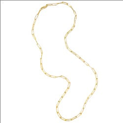 30" YGP Over Brass Paperclip Chain - Walter Bauman Jewelers