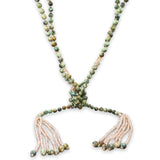 45” Turquoise Beaded Tassel Lariat Necklace - Walter Bauman Jewelers