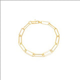 7" YGP Over Brass Paperclip Bracelet - Walter Bauman Jewelers