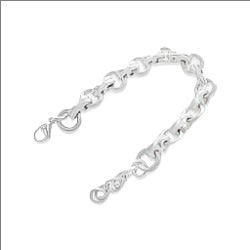 8" Rhodium Plated Over Brass Link Bracelet - Walter Bauman Jewelers