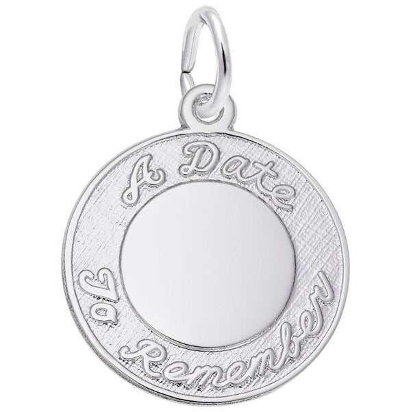 A Date to Remember Script Disc Charm - Walter Bauman Jewelers