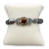Agate and Crystal Stretch Bracelet - Walter Bauman Jewelers