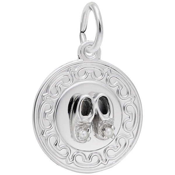Baby Booties Disc with Pearls Charm - Walter Bauman Jewelers