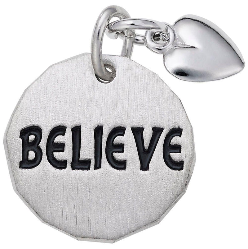 Believe Tag with Heart Accent Charm - Walter Bauman Jewelers