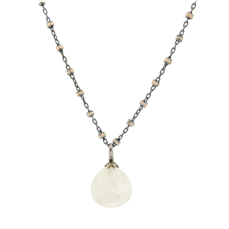 Black Plated Sterling Silver Moonstone Necklace - Walter Bauman Jewelers