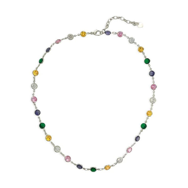 Brass 18" Multi-Color CZ Necklace - Walter Bauman Jewelers