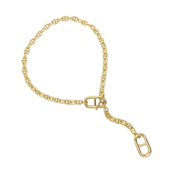 Brass YGP 16"/20' Mariner Link Necklace - Walter Bauman Jewelers