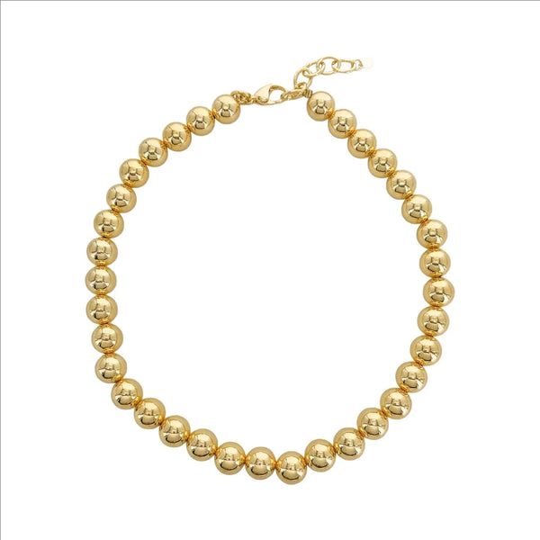 Brass YGP 18" 12mm Bead Necklace - Walter Bauman Jewelers