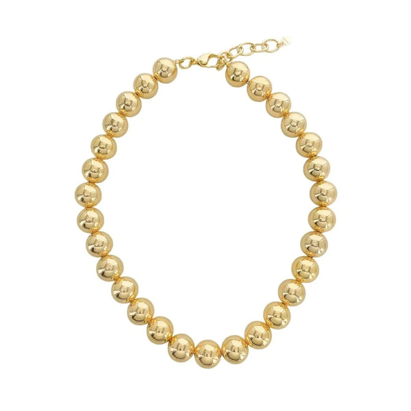 Brass YGP 18" 14mm Bead Necklace - Walter Bauman Jewelers