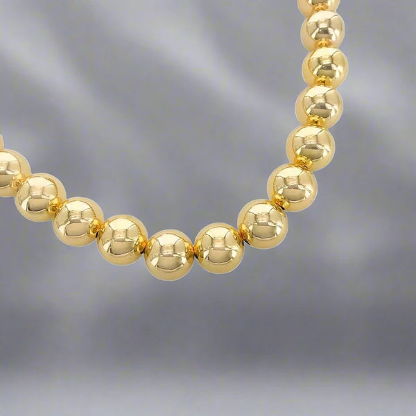 Brass YGP 18" 14mm Bead Necklace - Walter Bauman Jewelers