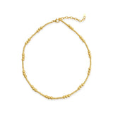 Brass YGP 18" 2 and 4mm Beaded Necklace - Walter Bauman Jewelers