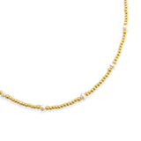 Brass YGP 18" 3mm Beaded Necklace with 4mm FWP - Walter Bauman Jewelers