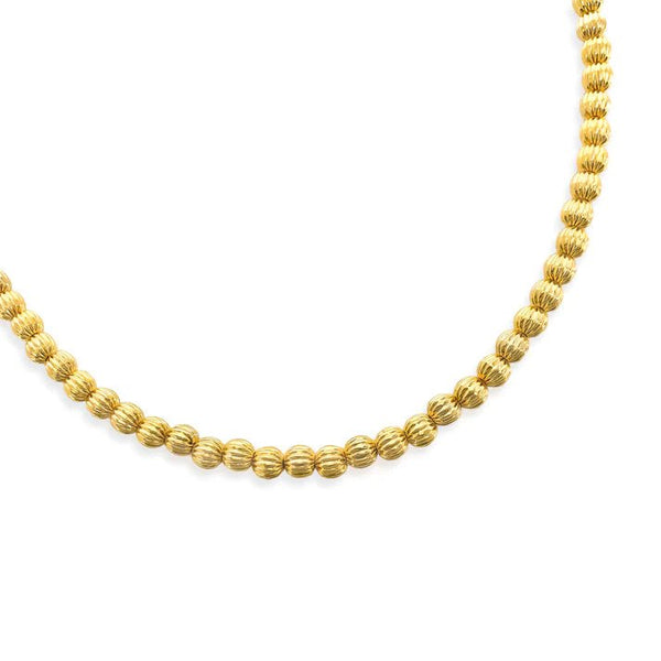 Brass YGP 18" 5mm Textured Bead Necklace - Walter Bauman Jewelers
