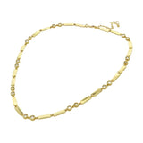 Brass YGP 18" Bar Link Necklace With CZ - Walter Bauman Jewelers