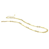 Brass YGP 18" Bar Link Necklace With CZ - Walter Bauman Jewelers