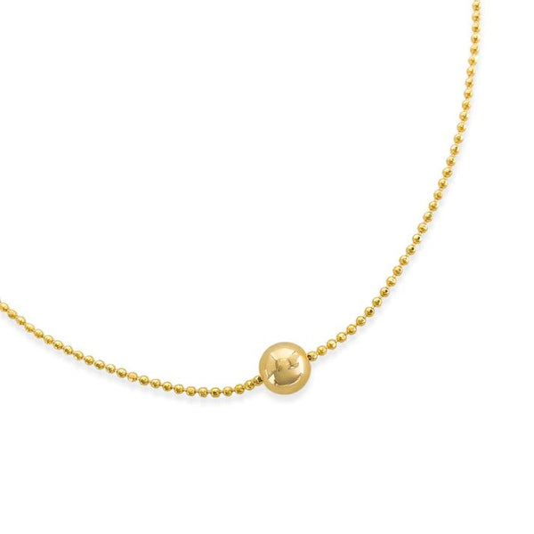 Brass YGP 18" Beaded Chain with Ball Necklace - Walter Bauman Jewelers