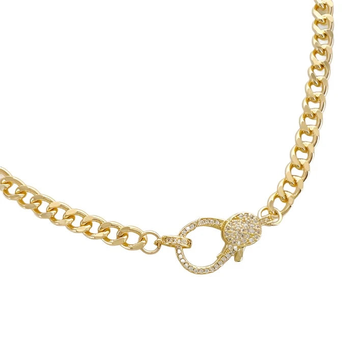 Brass YGP 18" Curb Chain with CZ Lobster - Walter Bauman Jewelers