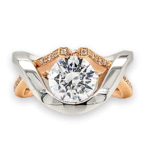 Claude Thibaudeau 18K TT 0.28cttw Diamond Engagement Mounting - Walter Bauman Jewelers