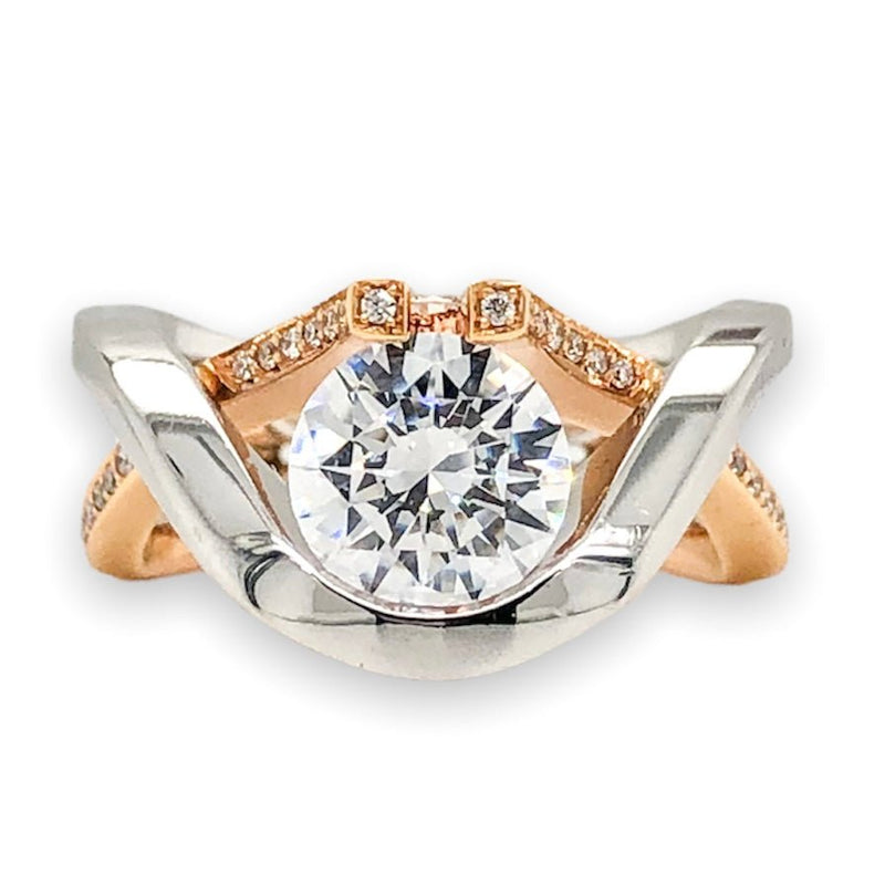 Claude Thibaudeau 18K TT 0.28cttw Diamond Engagement Mounting - Walter Bauman Jewelers
