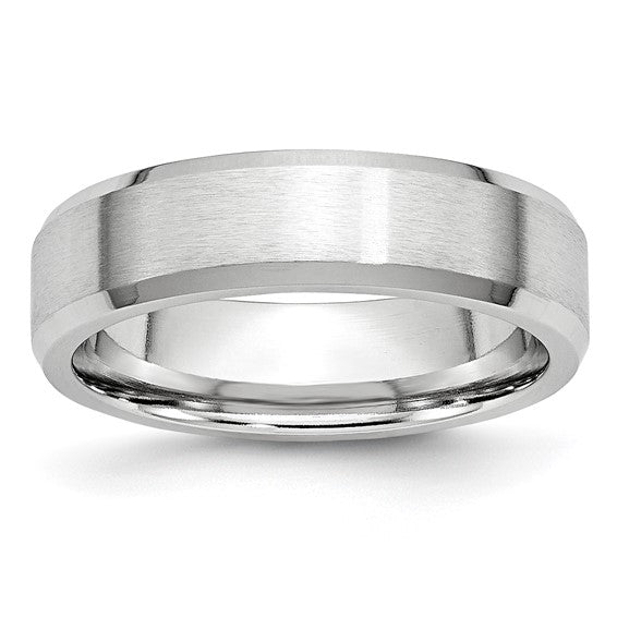 Cobalt Satin and Polished Beveled Edge 6mm Band - Walter Bauman Jewelers