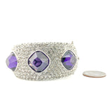 Costume White & Purple CZ Hinged Bangle - Walter Bauman Jewelers
