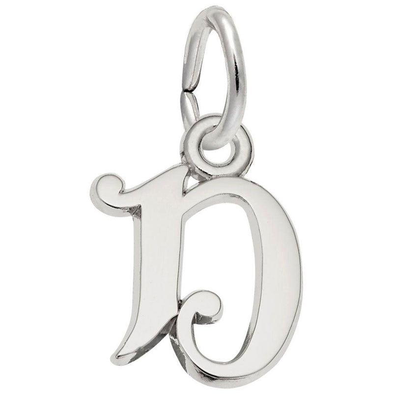 Curly Initial D Accent Charm - Walter Bauman Jewelers