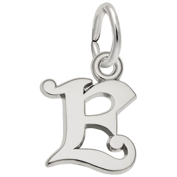 Curly Initial E Accent Charm - Walter Bauman Jewelers