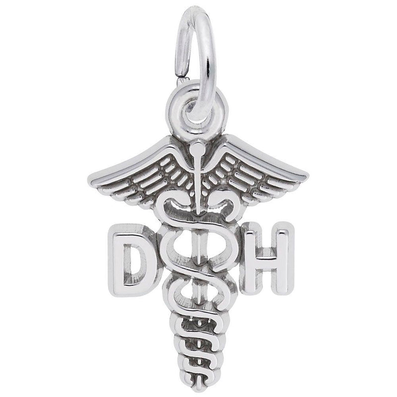 Dental Hygienist Caduceus Charm - Walter Bauman Jewelers