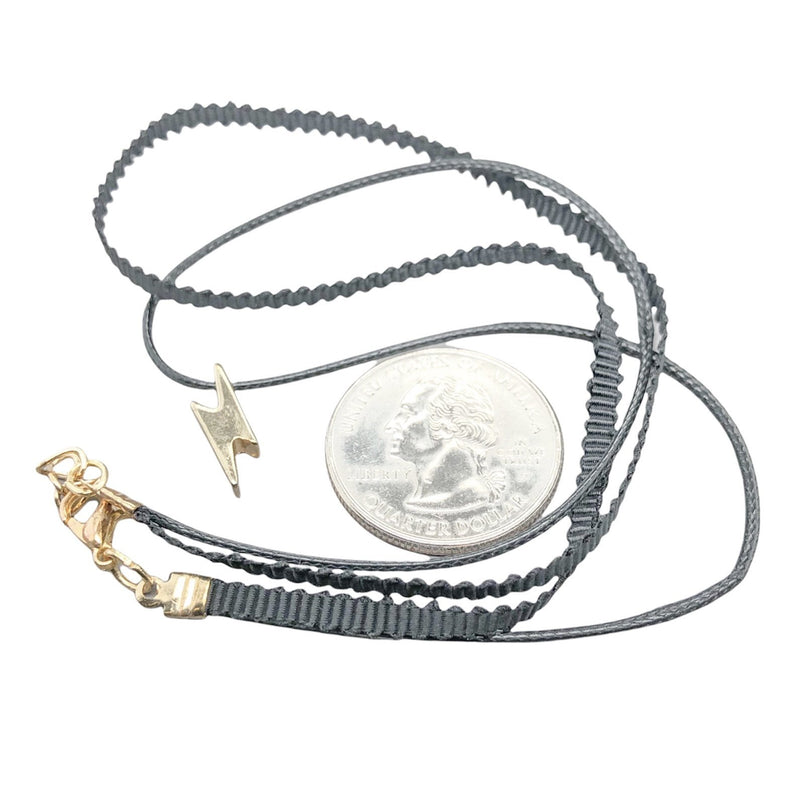 Double Strand Black & YGP Lightning Bolt Choker Necklace - Walter Bauman Jewelers