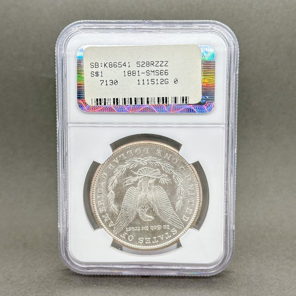 Estate 0.900 Fine Silver 1881 Morgan $1 NGC MS66 Dollar Coin - Walter Bauman Jewelers