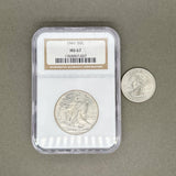 Estate 0.900 Fine Silver 1941 Walking Liberty NGC MS67 Half Dollar Coin - Walter Bauman Jewelers