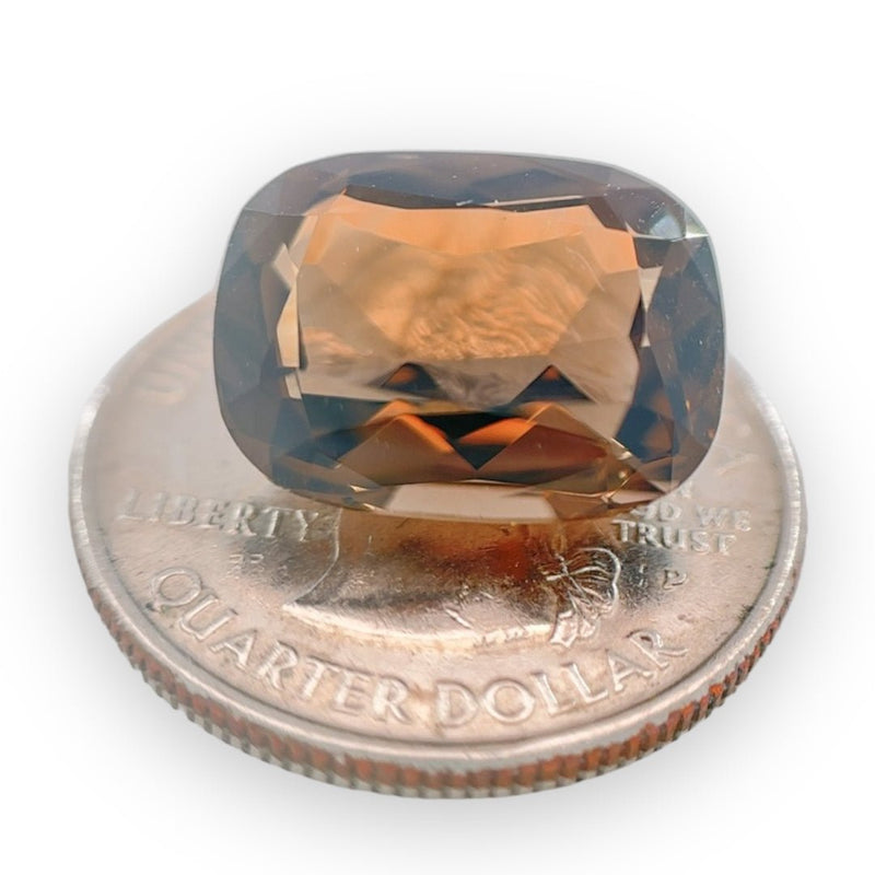 Estate 10.4ct Cushion Smoky Quartz Loose Gemstone - Walter Bauman Jewelers