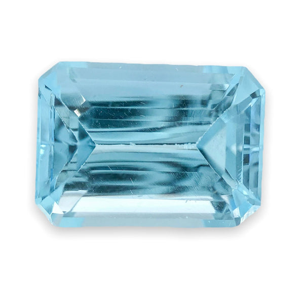 Estate 10.74ct Emerald Cut Blue Topaz Loose Gemstone - Walter Bauman Jewelers