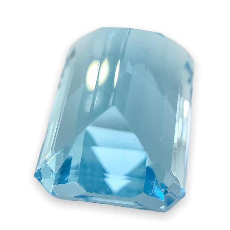 Estate 10.74ct Emerald Cut Blue Topaz Loose Gemstone - Walter Bauman Jewelers