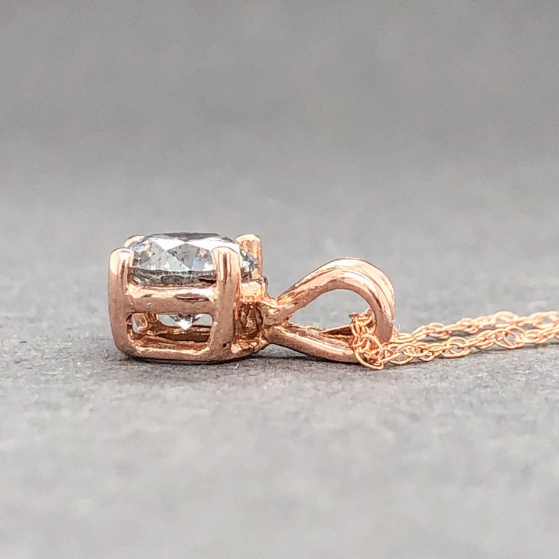 Estate 10K R Gold 0.72ct N/SI2 Diamond Pendant - Walter Bauman Jewelers