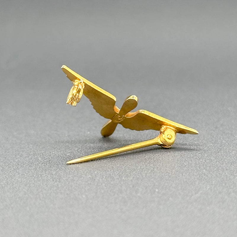 Estate 10K Y Gold Props & Wings Air Force Pin - Walter Bauman Jewelers